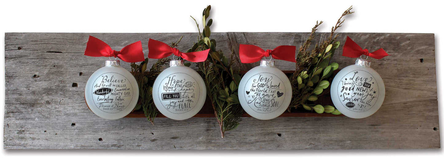 🎄LCP  Ornament Bauble Believe Ribbon Hang