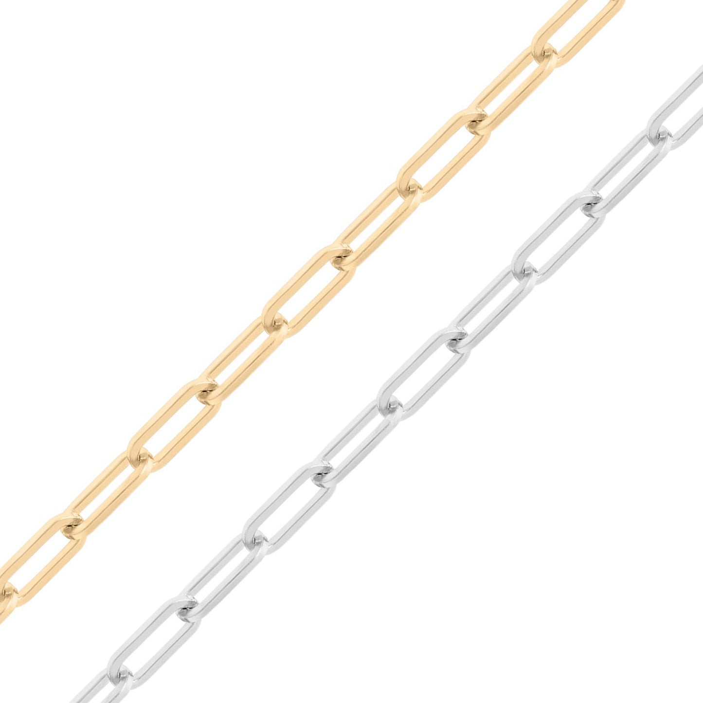 18K Gold PVD Stainless Steel Paperclip Chain By The Foot