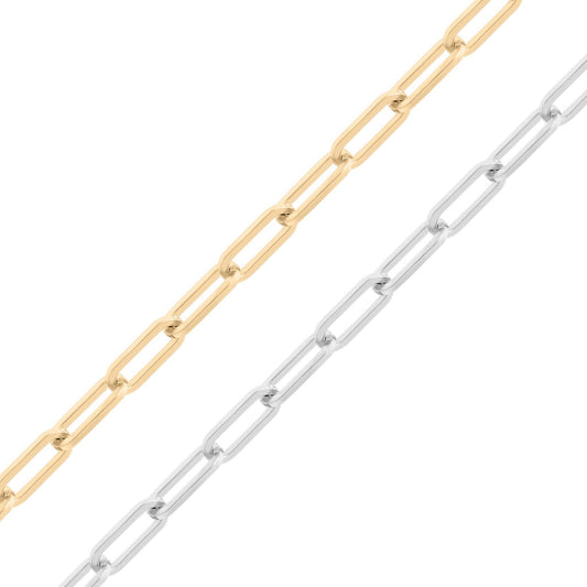 18K Gold PVD Stainless Steel Paperclip Chain By The Foot