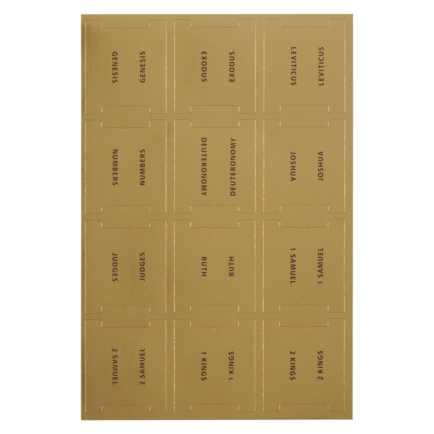 Bible Indexing Tabs Gold Foil w/Black Print