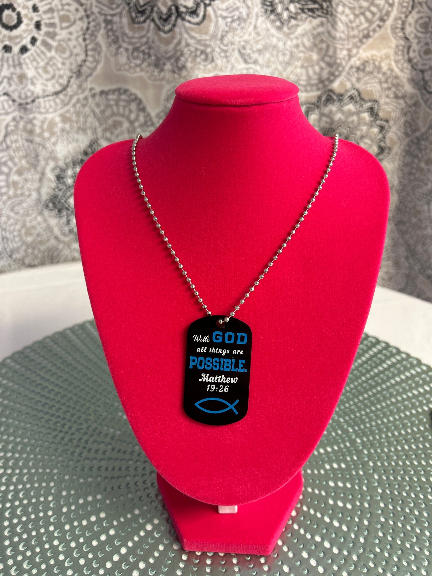 Dog Tag Necklaces with Scriptures