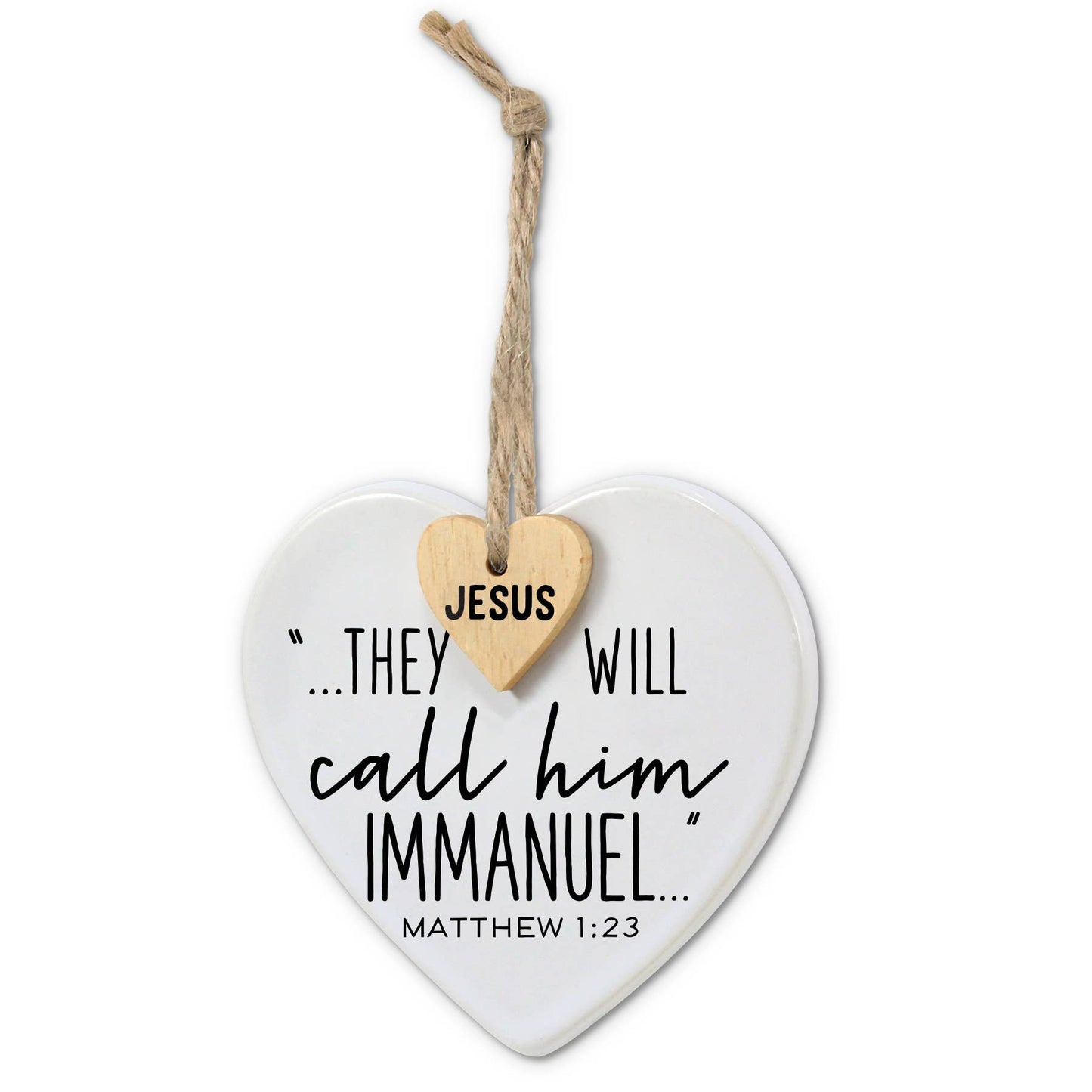 🎄LCP Ornament Heart Tag Immanuel Twine Hanger