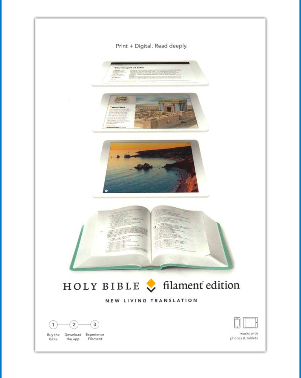 NLT Filament Bible--soft leather-look, teal