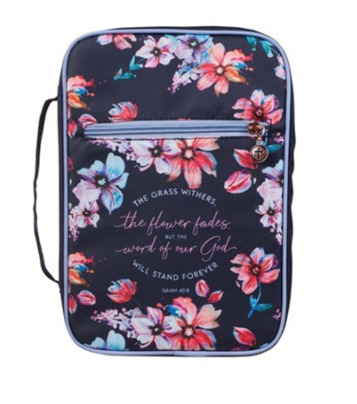 The Grass Withers Bible Cover, Navy, Large