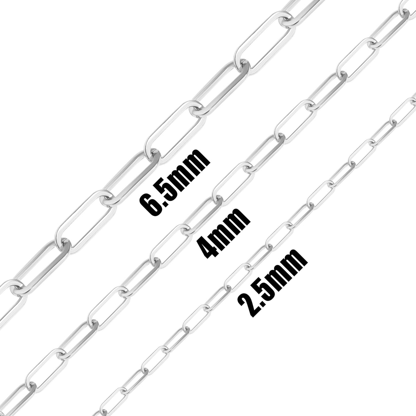 18K Gold PVD Stainless Steel Paperclip Chain By The Foot