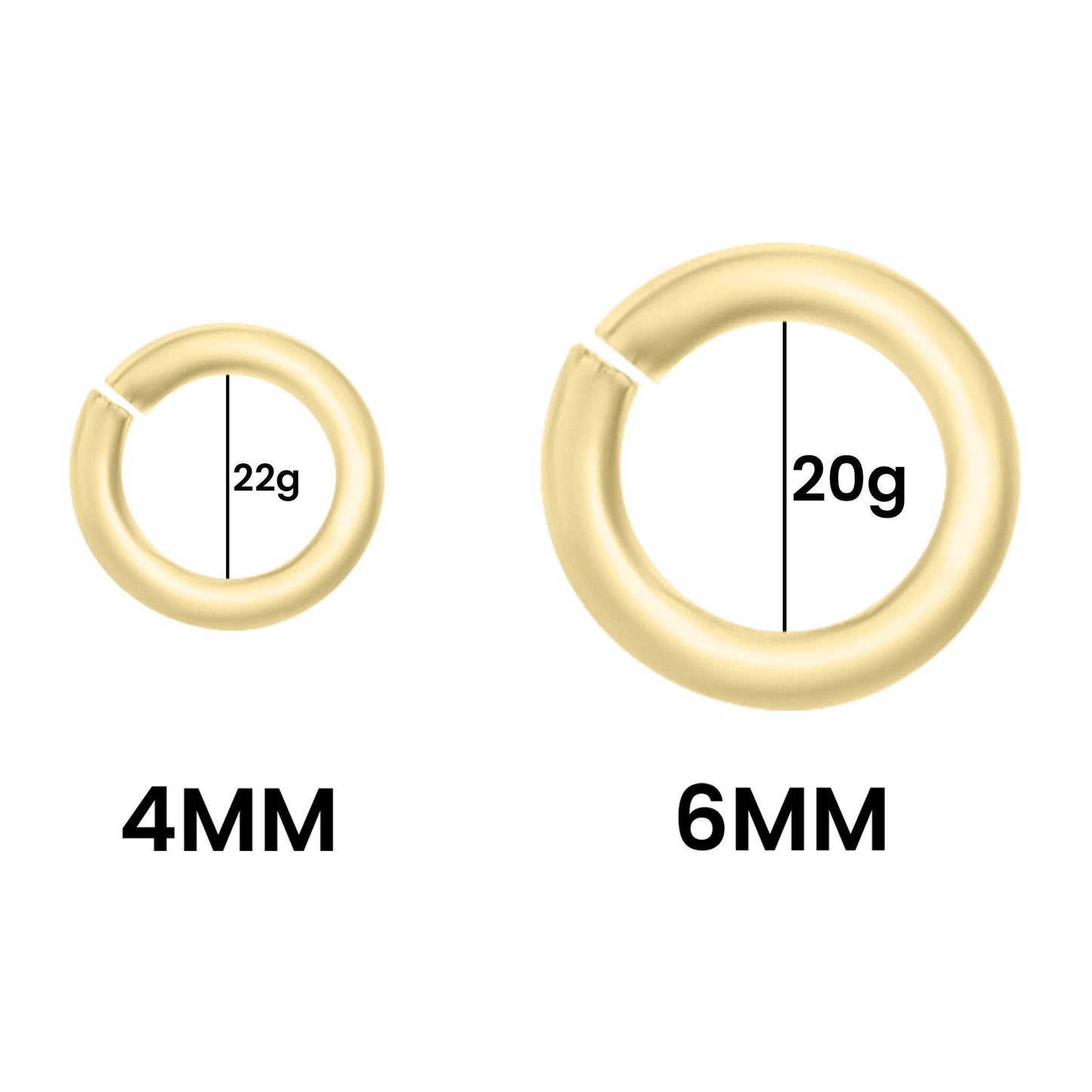 10 Pack 14K Gold Plated Open Jump Rings