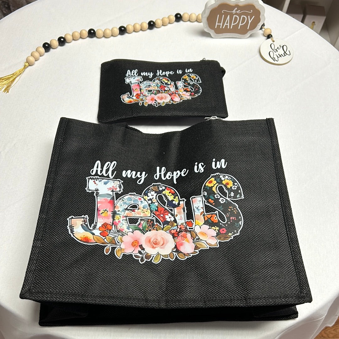 Tote bag with zipper pouch