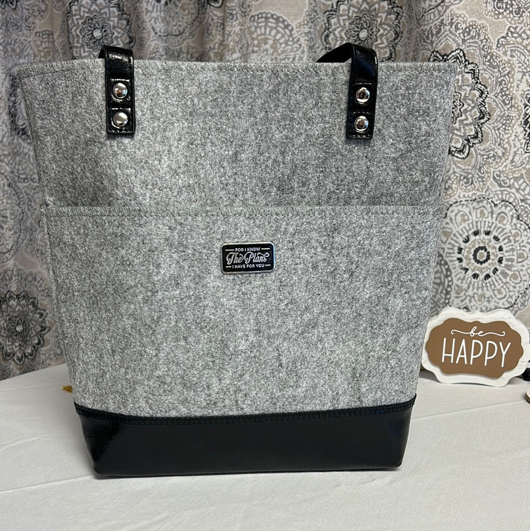 Jeremiah 29:11 Two Toned Gray Tote Bag