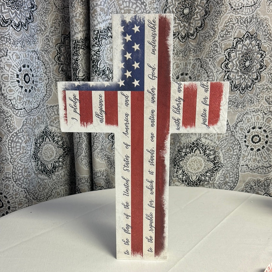 Cross flag wall plaque