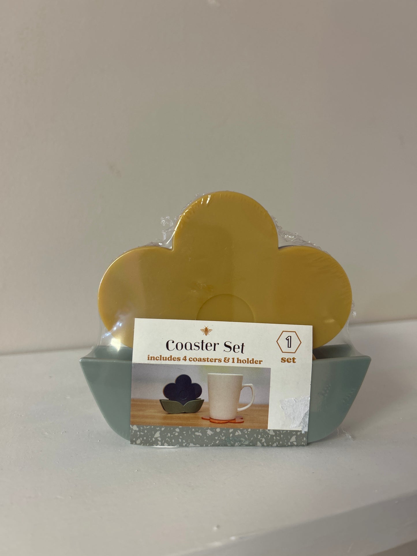 Flower Coaster Set with Holder