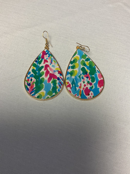 Colorful Gold Dangle Earrings