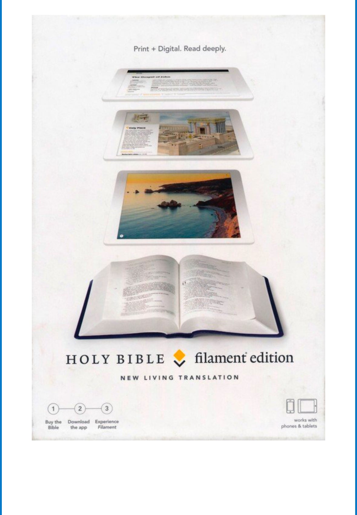 NLT Filament Bible--soft leather-look, blue