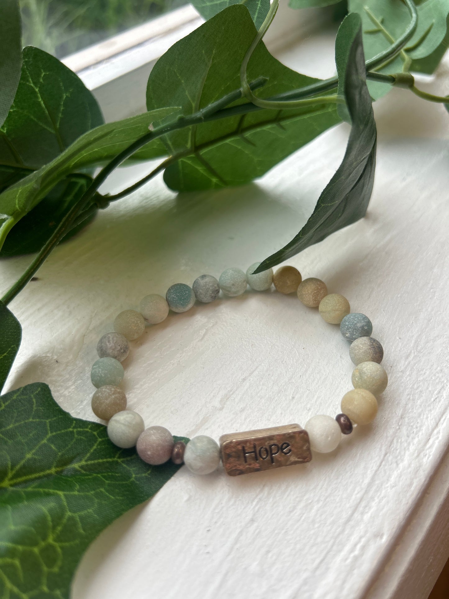 Hope Stone Stretch Inspirational Religious Bracelet