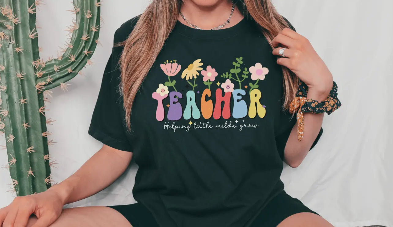 Teacher Helping Little Minds Tshirt - Bella Canvas