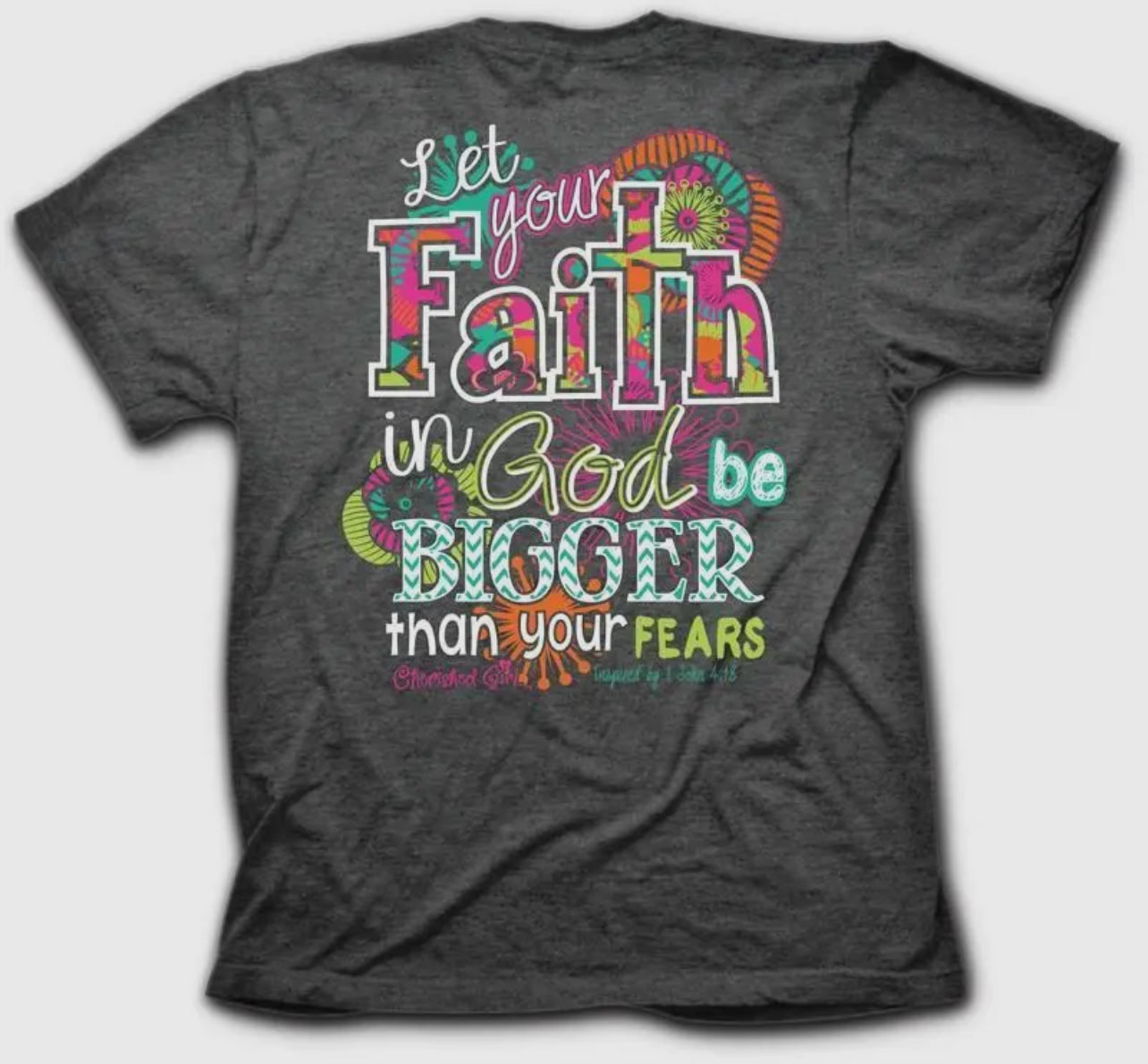 Cherished Girl Women’s Tshirt Big Faith Charcoal Heather