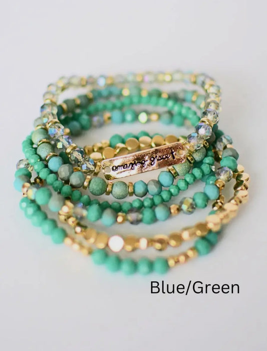 Amazing Grace Beaded Bracelet Stack Jewelry -2colors