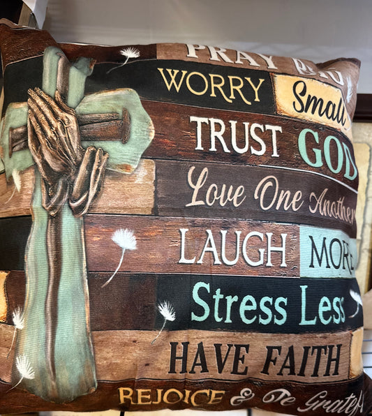 Pray Big Worry Small Trust God Pillow