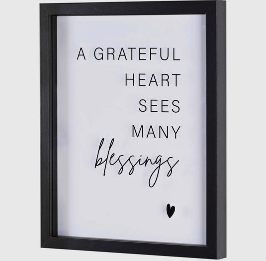 Framed Wall Art A Grateful Heart 11x14