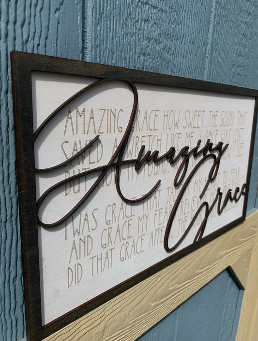 Amazing Grace Wood Sign