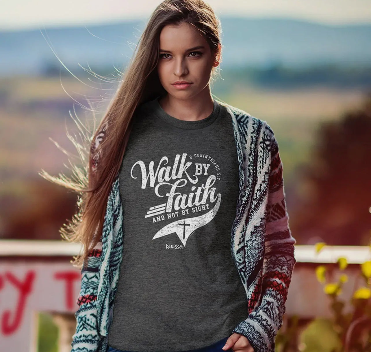 Walk By Faith Kerusso Christian Tshirt