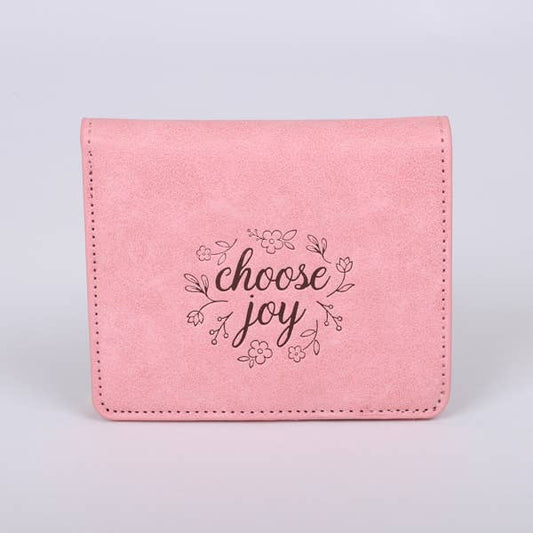 Wallet PU Leather Women's Choose Joy Pink
