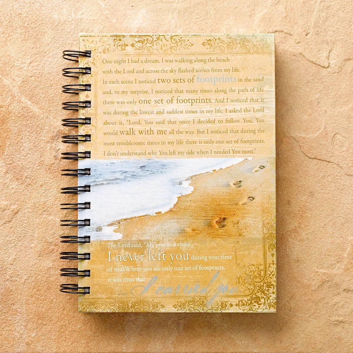 Journal Wirebound Beach Footprints