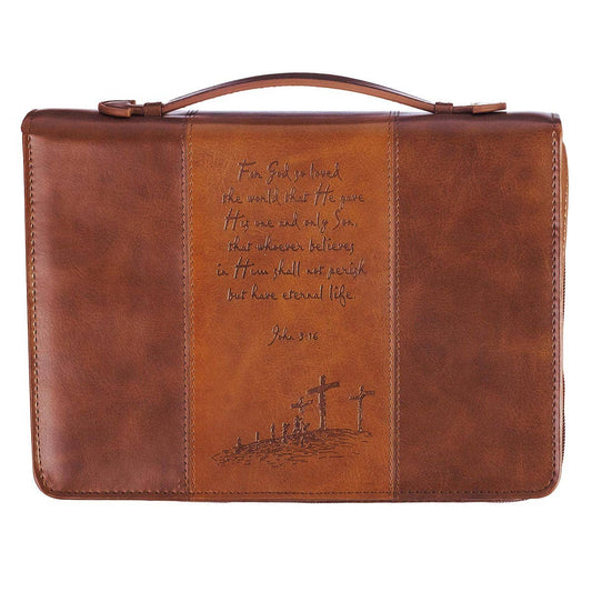 Bible Cover Classic Brown God So Loved the World John 3:16