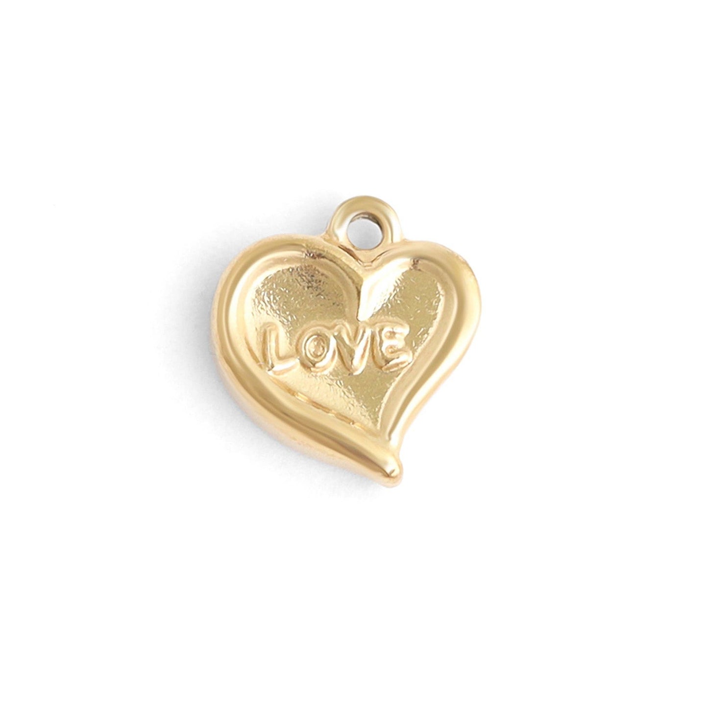 18K Gold PVD Stainless Steel Love Heart Charm