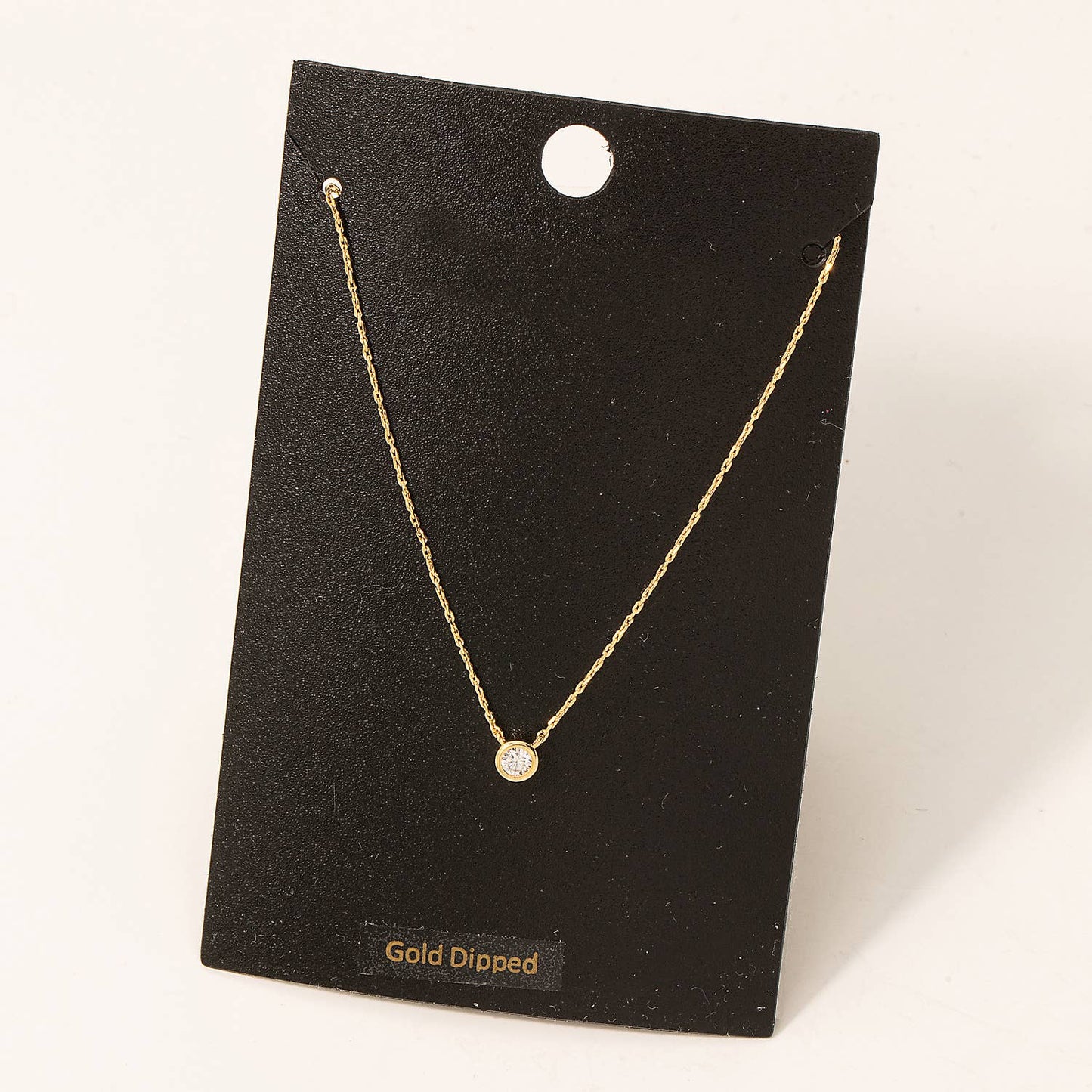 Gold Dipped Dainty Chain Stud Charm Necklace