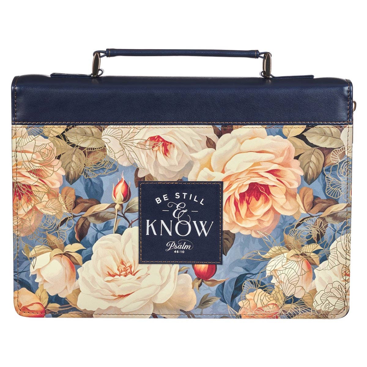 Bible Cover Fashion Navy Be Still Ps. 46:10 L