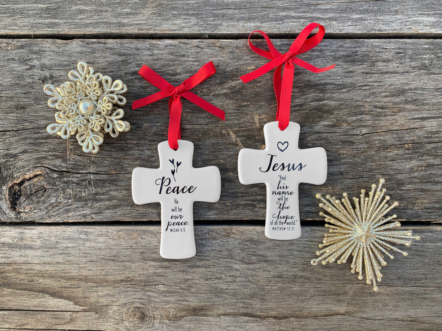 🎄LCP  White Cross Ceramic - Jesus