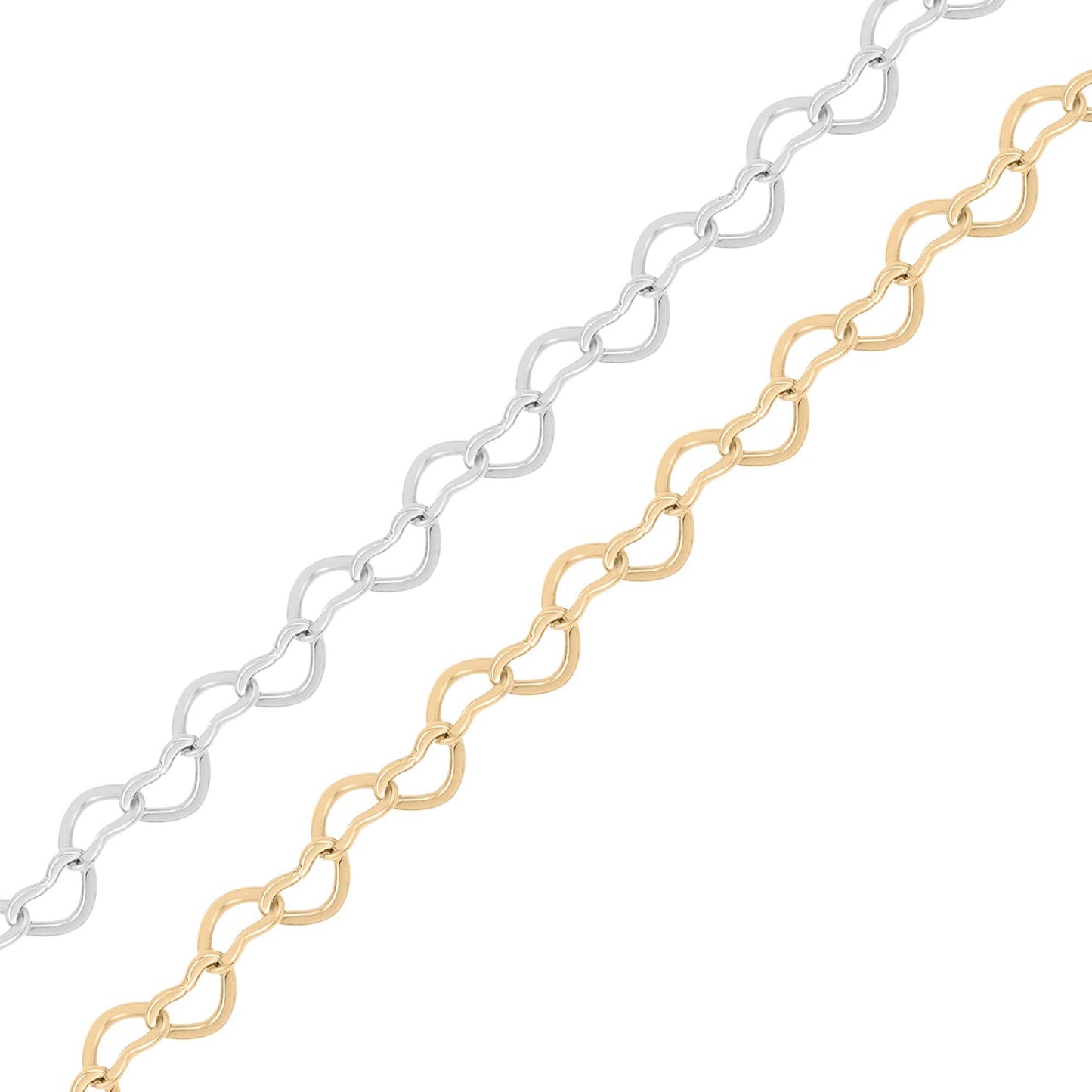 Sterling Silver Heart Chain By The Foot - Permanent Jewelry