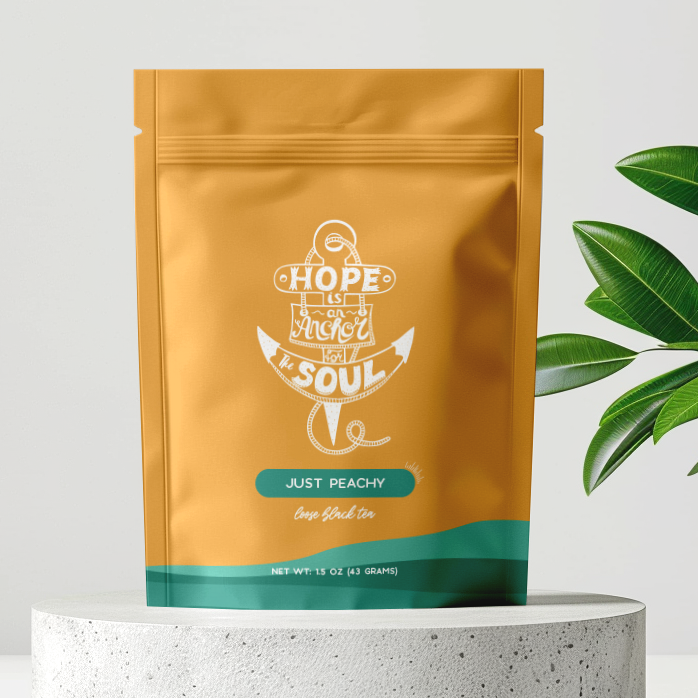 Bible Verse Peach Black Tea - "Hope Is An Anchor"