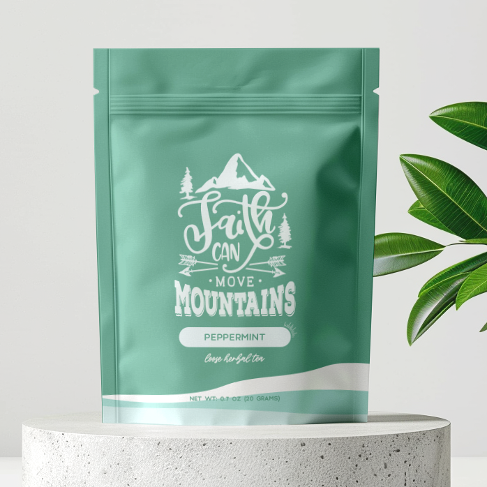 Bible Verse Peppermint Herbal Tea "Faith Can Move Mountains"