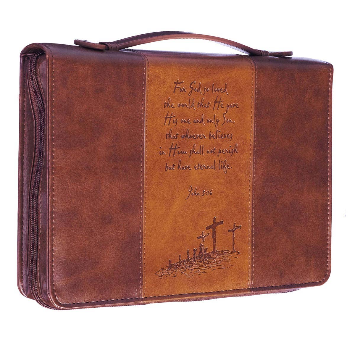 Bible Cover Classic Brown God So Loved the World John 3:16