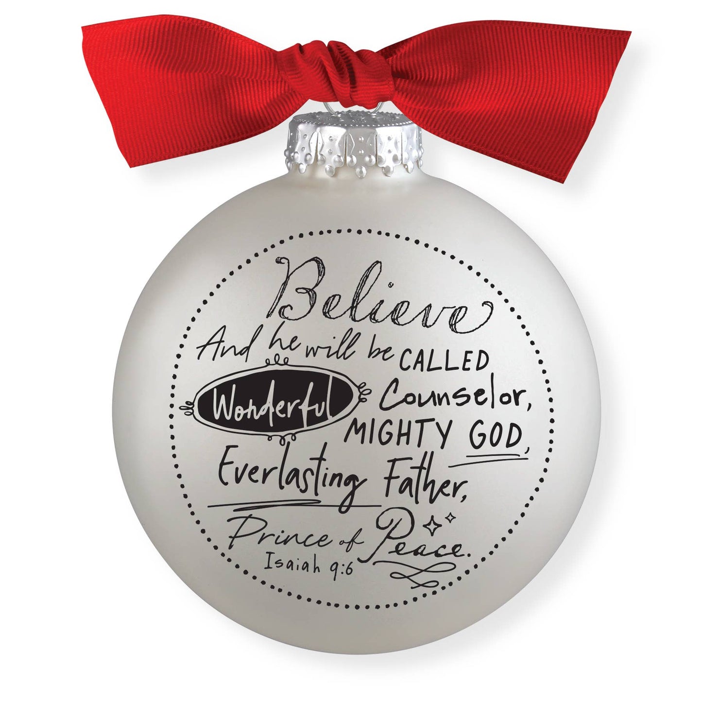 🎄LCP  Ornament Bauble Believe Ribbon Hang