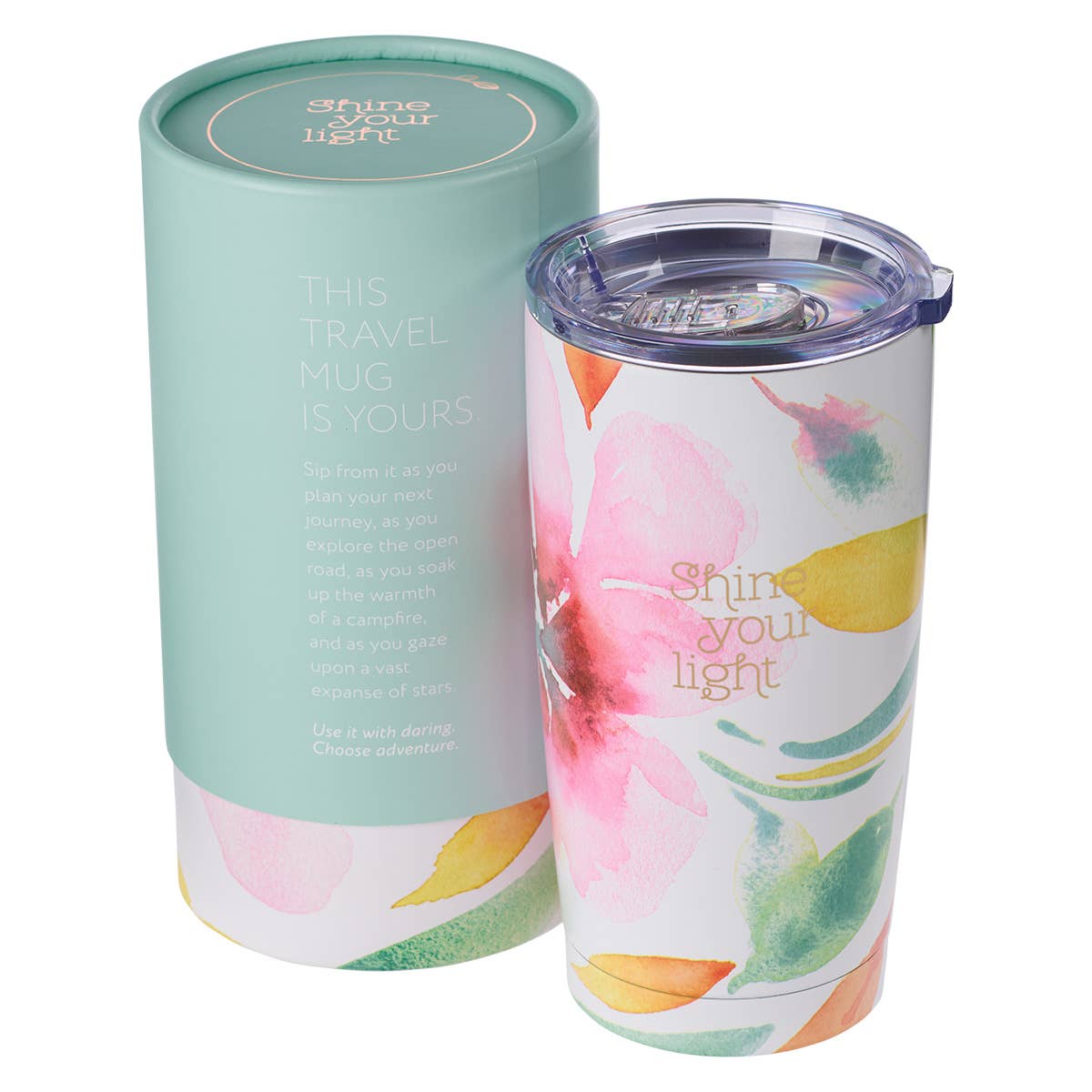 SS Travel Mug Pink Daisies Shine