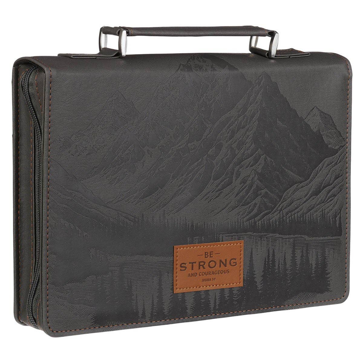 Bible Cover Classic Gray Be Strong And Courageous Josh. 1:9