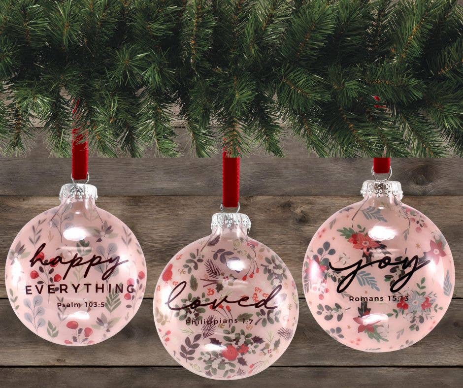 LCP Christmas Ornament Half Dome Print Joy