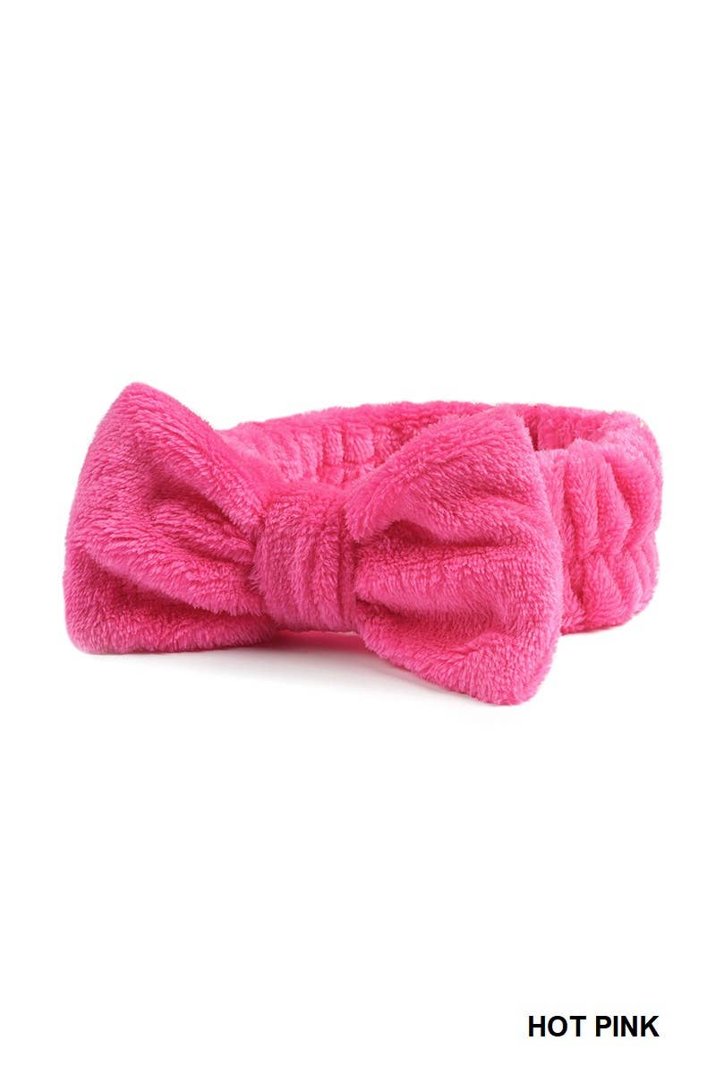 SI-26828 Soft Plush Bowknot Spa Headband