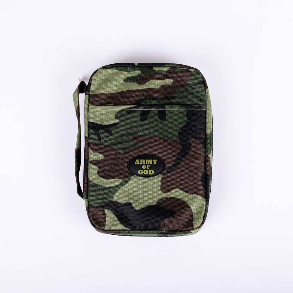 Bible Cover Canvas Army Of God Green Camo - Large