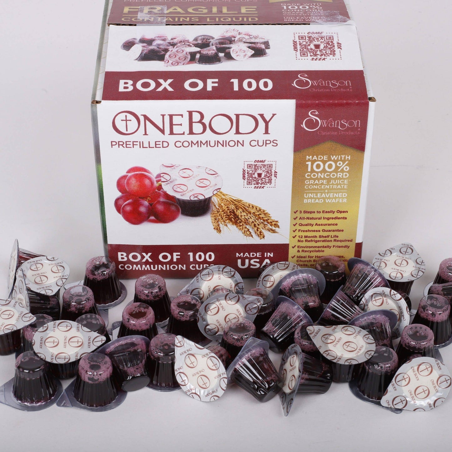 Communion Cups OneBody PreFilled 100Pk